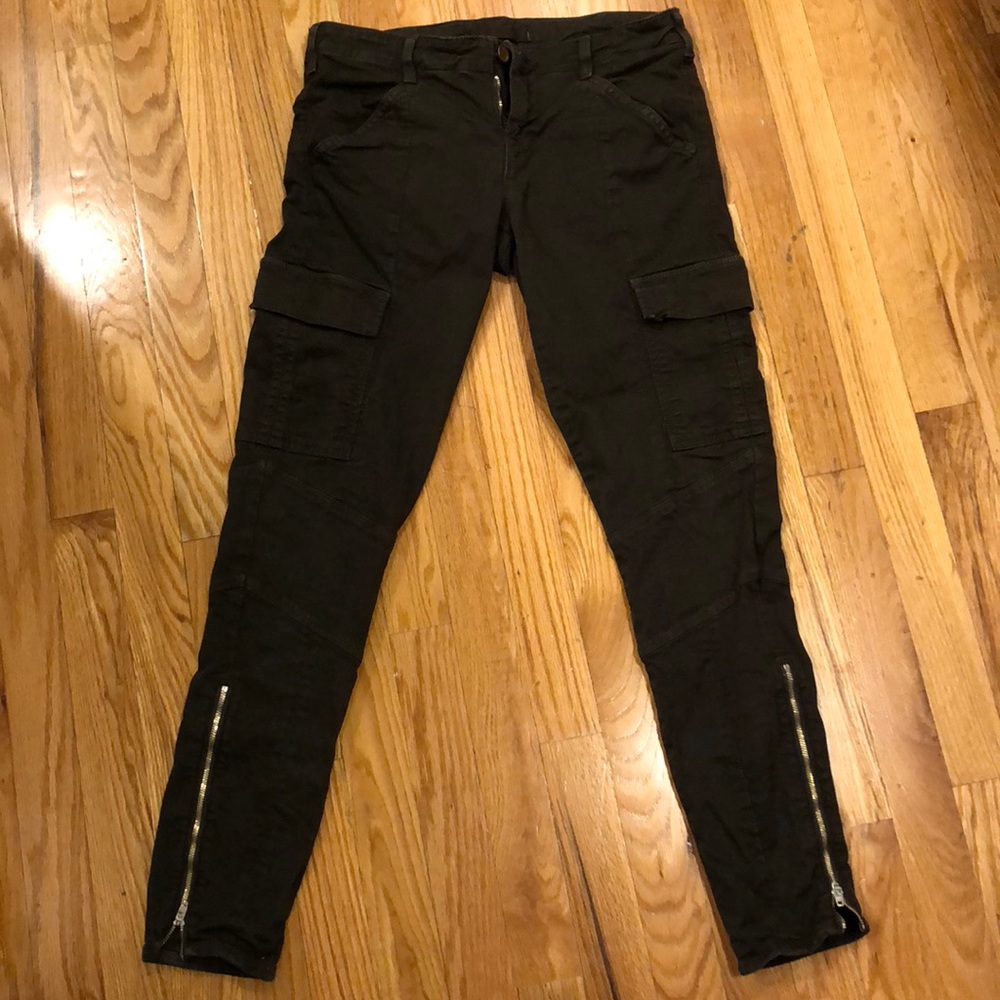 J Brand Green Cargo Pants with Zipper